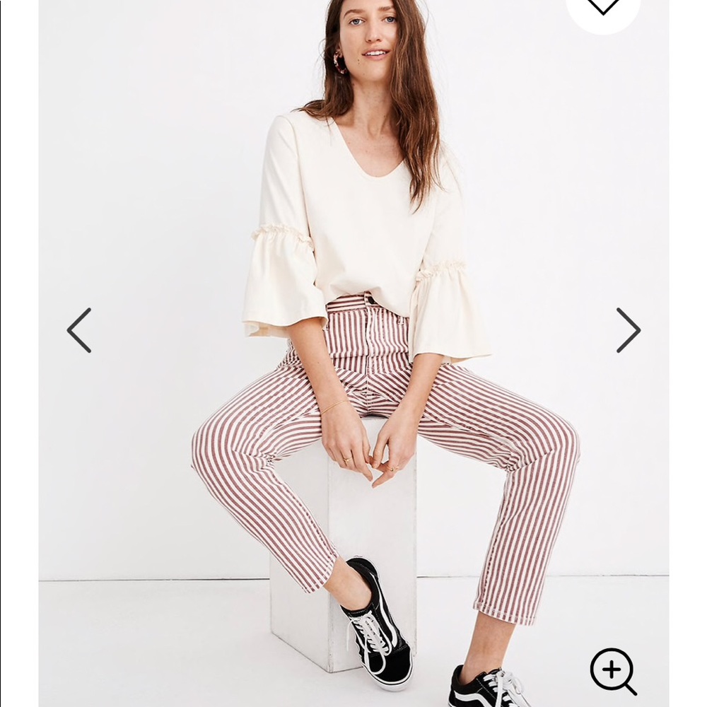 Madewell Highwaist Luca Stripe Boyfriend Jeans NWT